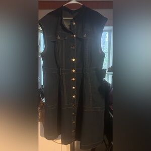 Eloquii Dark Blue Denim Midi Dress